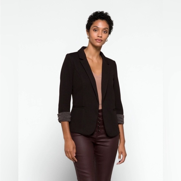 Skies are Blue Black Contrast Scrunch Cuff Knit Blazer Size 3X - Picture 1 of 9